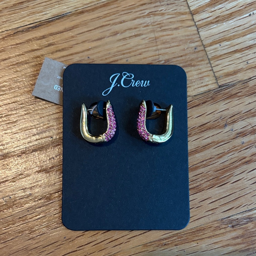 J. Crew Gold and Pink Accent Earrings